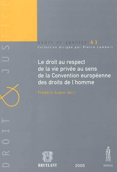 Le droit au respect de la vie privée au sens de la Convention européenne des droits de l'homme : actes du colloque des 26 et 27 novembre 2004