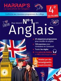 Pour devenir n° 1 en anglais 4e, 13-14 ans : conforme aux nouveaux programmes du collège