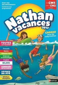 Nathan vacances 2017, du CM1 au CM2, 9-10 ans : toutes les matières