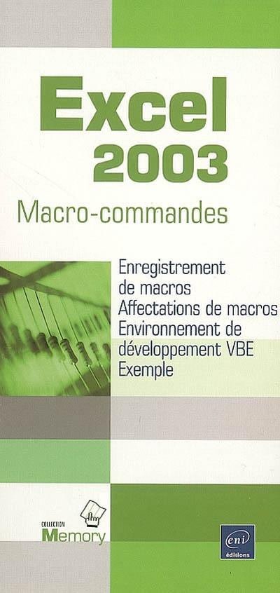 Excel 2003 : macro-commandes