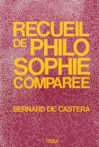 Recueil de philosophie comparée