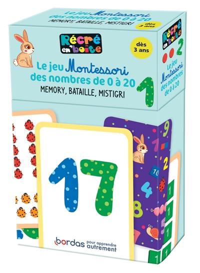 Le jeu Montessori des nombres 0 à 20 : memory, bataille, mistigri