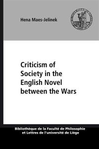 Criticism of society in the english novel between the wars