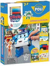 Drawmaster Robocar Poli : super kit de pochoirs : 4 étapes faciles pour dessiner tes héros