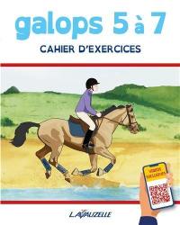 Galops 5 à 7 : cahier d'exercices : manuel d'entraînement aux examens fédéraux selon les programmes officiels de la FFE