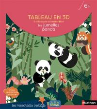 Les jumelles panda : tableau en 3D à découper et assembler