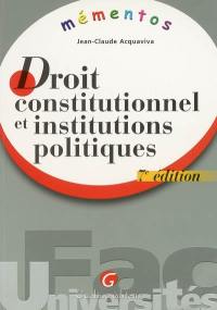 Droit constitutionnel et institutions politiques