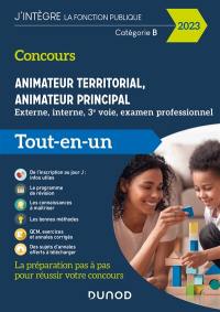 Concours animateur territorial, animateur principal : externe, interne, 3e voie, examen professionnel : catégorie B, 2023