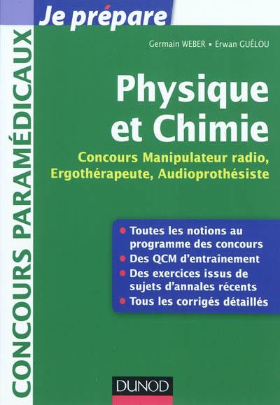 Physique et chimie : concours manipulateur radio, ergothérapeute, audioprothésiste