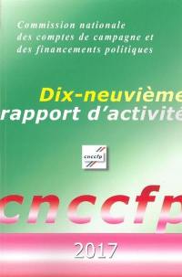 Dix-neuvième rapport d'activité : 2017 : adopté par la commission en sa séance du 30 avril 2018