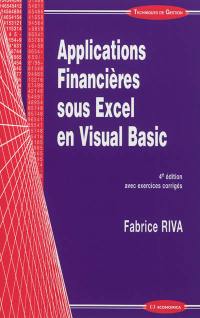 Applications financières sous Excel en Visual Basic