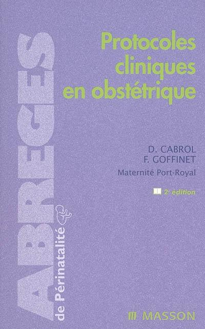 Protocoles cliniques en obstétrique