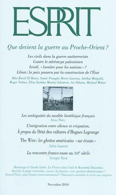 Esprit, n° 369. Que devient la guerre au Proche-Orient ?