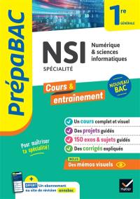 NSI, numérique & sciences informatiques, spécialité, 1re générale : nouveau bac