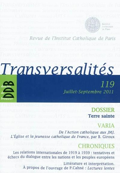 Transversalités, n° 119. Terre sainte