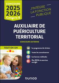 Concours auxiliaire de puériculture territorial : concours externe, catégorie B, tout-en-un : 2025-2026