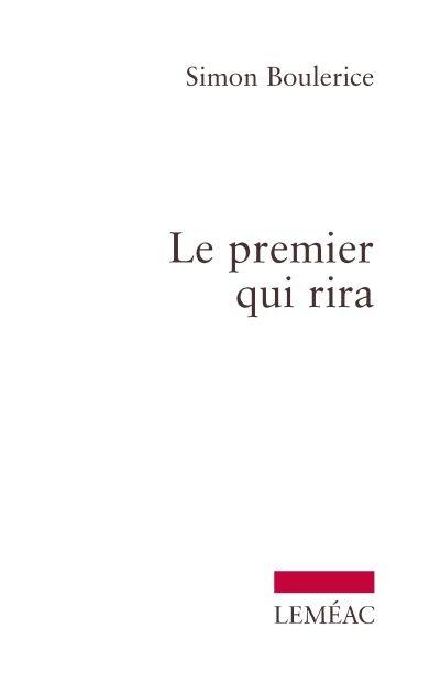 Le premier qui rira