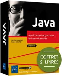 Java : algorithmique et programmation, les bases indispensables : coffret 2 livres