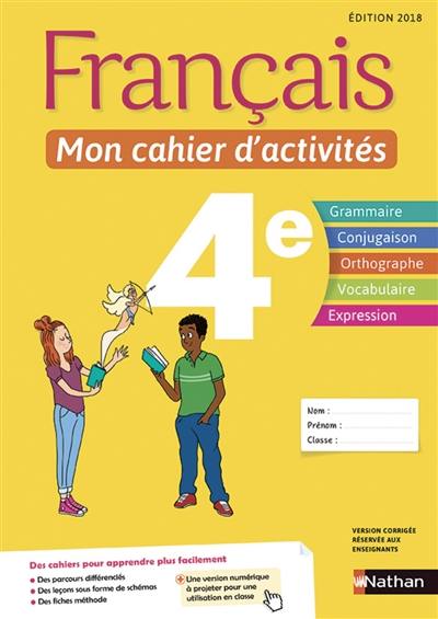 Français, mon cahier d'activités 4e