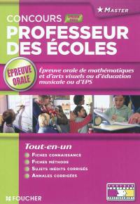 Concours professeur des écoles : épreuve orale de mathématiques et d'arts visuels ou d'éducation musicale ou d'EPS