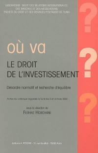 Où va le droit de l'investissement ? : désordre normatif et recherche d'équilibre : actes du colloque, Tunis, 3 et 4 mars 2006