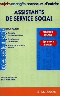 Sujets corrigés - concours d'entrée : assistants de service social