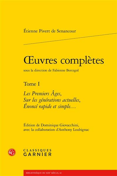 Oeuvres complètes. Vol. 1