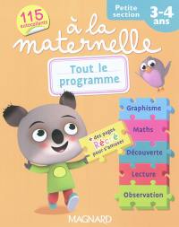 A la maternelle, petite section, 3-4 ans : tout le programme