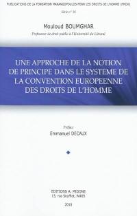 Une approche de la notion de principe dans le système de la Convention européenne des droits de l'homme