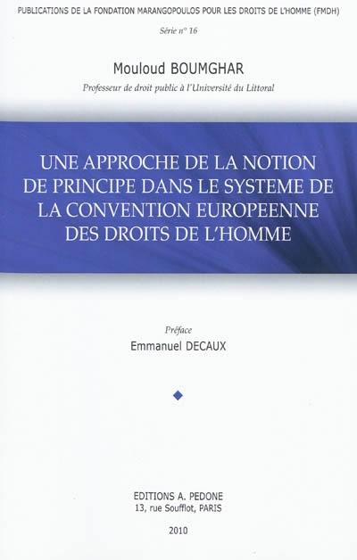 Une approche de la notion de principe dans le système de la Convention européenne des droits de l'homme