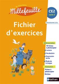 Le nouveau Millefeuille CE2, cycle 2 : fichier d'exercices : programme 2016