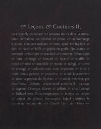 Et leçons & coutures. Vol. 2