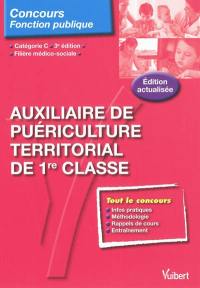 Auxiliaire de puériculture territorial de 1re classe : filière médico-sociale, catégorie C