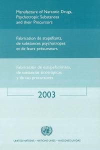 Manufacture of narcotic drugs, psychotropic substance and their precursors. Fabricacion de estupefacientes, de sustancias sicotropicas y de sus precursores. Fabrication de stupéfiants, de substances psychotropes et de leurs précurseurs : liste, par pays, des entreprises autorisées à fabriquer ou transformer des stupéfiants et des substances psychotropes...