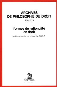 Formes de rationalité en droit