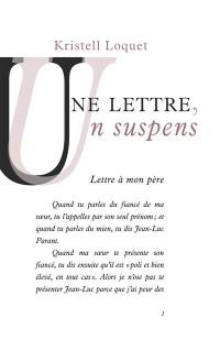 Une lettre, un suspens