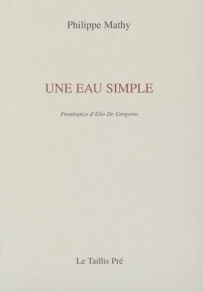 Une eau simple