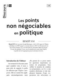 Les points non négociables en politique