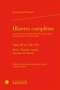 Oeuvres complètes. Vol. 11 A. 1758-1759