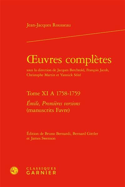 Oeuvres complètes. Vol. 11 A. 1758-1759