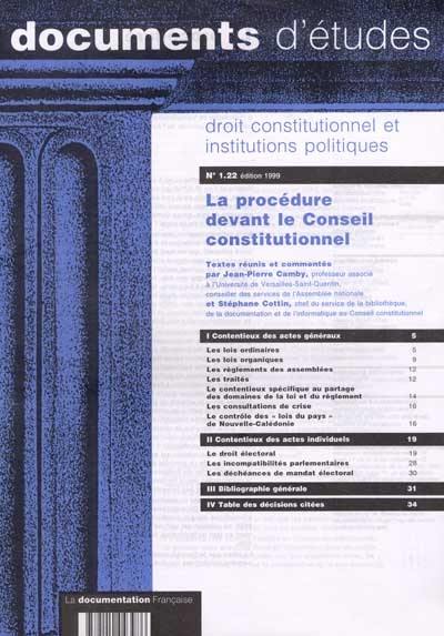 La procédure devant le Conseil constitutionnel