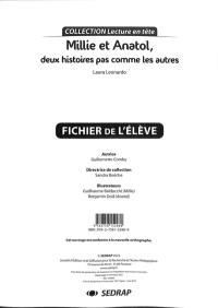 Millie et Anatol, deux histoires pas comme les autres : Laura Leonardo : fichier de l'élève