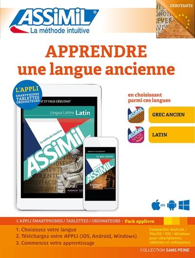 Apprendre une langue ancienne : grec ancien, latin, débutants : pack applivre