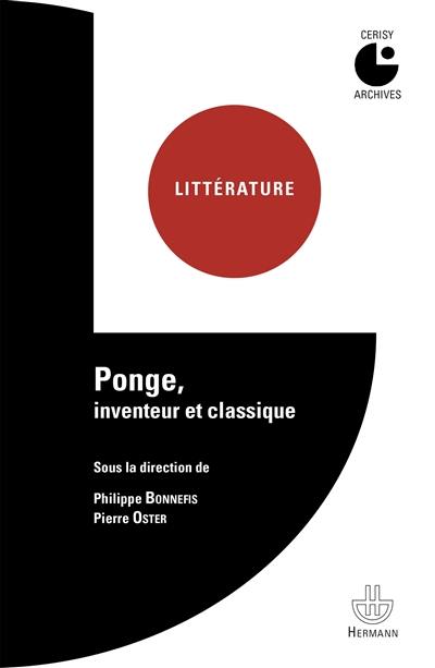 Ponge, inventeur et classique : colloque de Cerisy